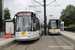 Bombardier Flexity 2 n°6358 et Bombardier Siemens NGT6 Hermelijn n°6302 sur la ligne 1 (De Lijn) à Gand (Gent)