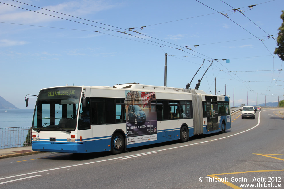 Van Hool AG300 T - Trolleybus de Vevey-Montreux-Villeneuve