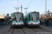 GEC-Alsthom TFS (Tramway français standard) n°204 et n°206 sur la ligne T1 (RATP) à Bobigny