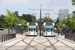 Alstom Citadis 402 n°355 et n°348 sur la ligne T3b (RATP) à Porte Dauphine (Paris)