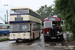 Leyland Atlantean PDR1/1 Park Royal n°1357 (657 BWB) et AEC Regal III Roe n°22 (MDT 222) au Trolleybus Museum à Sandtoft