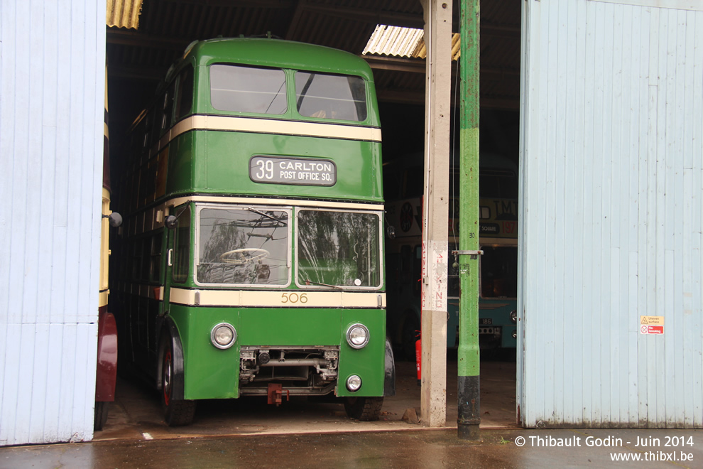 BUT 9611T Roe n°493 (KTV 493) de Nottingham au Trolleybus Museum à Sandtoft