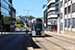 CAF Urbos 3 n°128 sur la ligne T1 (Tramway de Luxembourg) à Luxembourg (Lëtzebuerg)